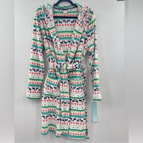 3For$20  Cat & Jack Holiday Bathrobe Reindeers Size XL 16-18 kids - Picture 1 of 5